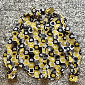 70s print cotton shirt